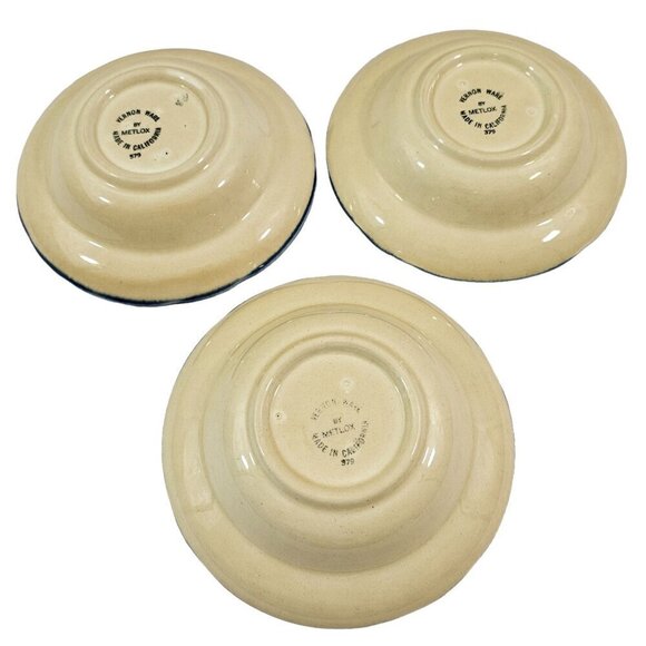 Metlox Poppytrail Vernon Ware California Gigi Rim Appetizer Dessert Plates – 3 - Picture 2 of 14